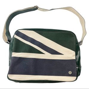 Ben Sherman Messenger Bag Green Union Jack